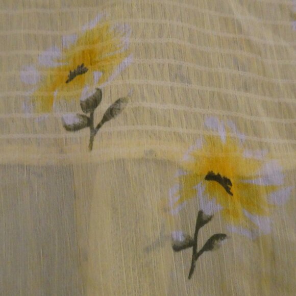 ATMOSPHERE | size 10 | Yellow Floral Print Bell Sleeve Blouse | Back Button - Picture 15 of 16